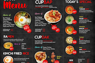design professional  food menu for you