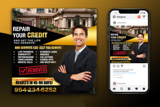 design online instagram flyer ad for credit repair score tax business