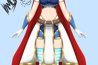 draw a professional live2d vtuber avatar