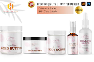design jar label, supplement label, skincare label, or cosmetics label