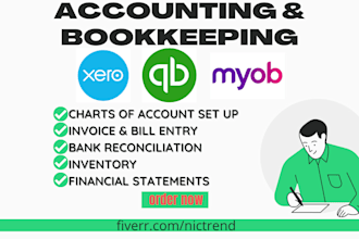 do accounting bookkeeping in xero, myob and quickbooks