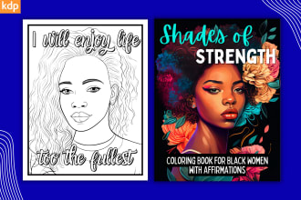design black women coloring book coloring pages for KDP
