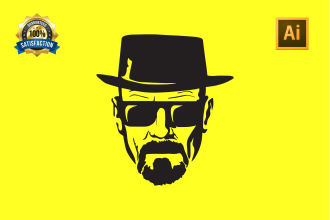do minimal silhouette face portrait, stencil logo design