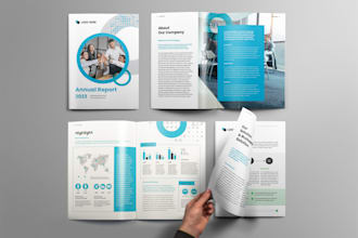 design corporate business brochure, booklet, company profile, or annual report
