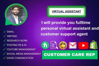 provide you fulltime personal virtual assistant and customer support service