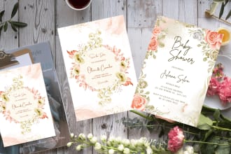 design an attractive  wedding invitation for your  event