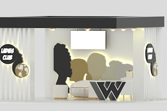 design trade show booth, banner and exhibition stand