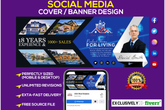 design facebook cover, linkedin, twitter, youtube banner