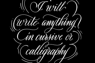 write anything in cursive or calligraphy style