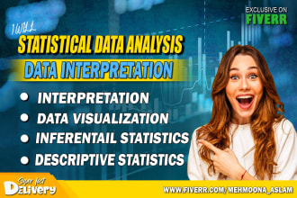 do statistical data analysis, data interpretation on spss