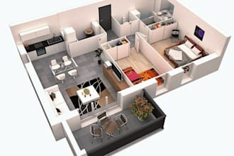 create 3d floor plan and rendering