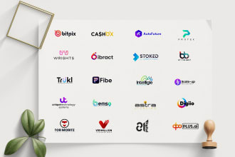create powerful business, product, company, domain, brand name with logo design