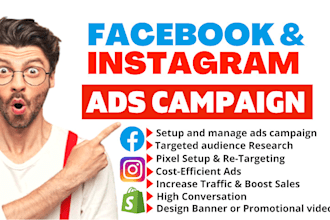 be your shopify facebook ads campaign manager and run fb ads