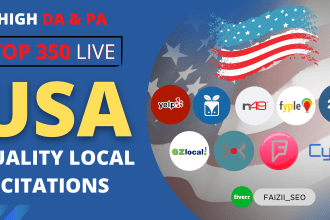 build top 350 USA live local citations for local business