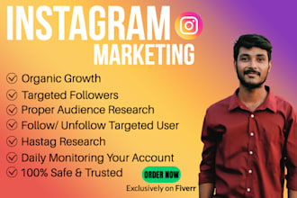 do instagram marketing, organic growth, and gain followers