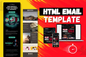 convert figma, PDF, PSD, xd into HTML email template