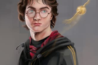 draw realistic digital portrait from your photo