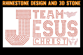 rhinestone and glitter 3d stone template design