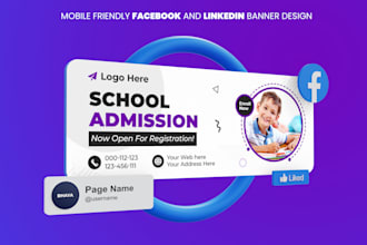 design a facebook cover and linkedin banner