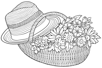 send you 50 floral coloring book pages for adults