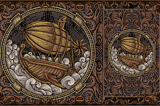 draw a detailed dark art illustration with engraving style