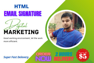 design professional clickable HTML email signature for you