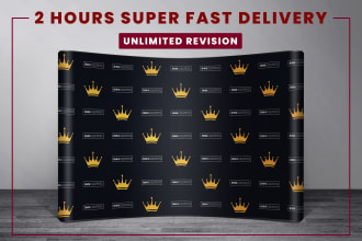 design print ready press conference or sponsors backdrop