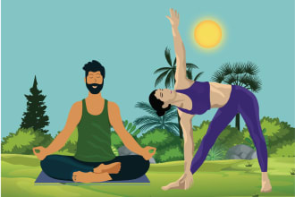 do vector yoga, workout,fitness, exercises, gym, sports, meditation illustration