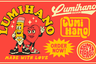 create vintage cartoon character design illustration mascot logo shirt design