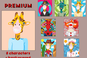 create illustrations for nft cartoon art