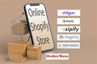 create your shopify ecommerce website with shogun, gempages, pagefly or zipify