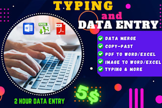 do data entry typing work and admin work