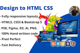 convert psd to html, figma to HTML, png to HTML