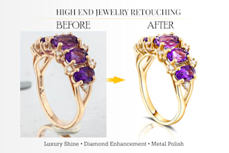 do high end jewelry retouching with diamond enhancement and metal polish