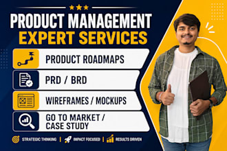 write your product roadmap, prd, wireframes and case studies