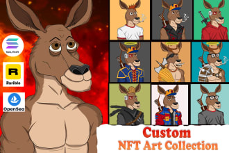 design custom cartoon character nft collection, nft art