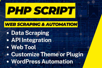 write PHP script for web scraping and wordpress automation