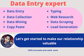 do exclusive data entry copy paste lead generation data collection web research