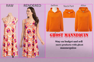 create ghost mannequin effect and clothing replacement for apparel images