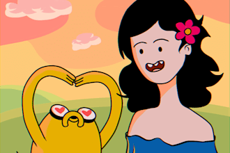draw cartoon halloween portrait  in adventure time style