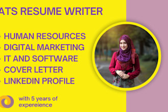 write human resources, IT, digital marketing ats resume and cl linkedin