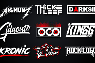 design hip hop,dj,rap,band logo or in typography style