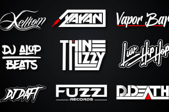 create your typography, dj, metal band, music and text logo