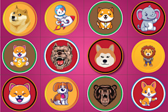create meme crypto and cryptocurrency dog and animal logo for your token coin