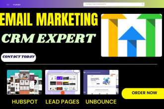 be your hubspot, gohighlevel, zoho, unbounce, builderall, leadpages CRM expert