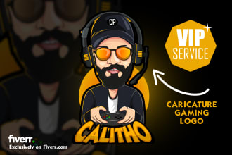draw cartoon portrait, vector, caricature, and podcast logo