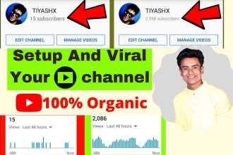 create and setup youtube channel with logo, art and full SEO