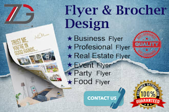 create professional flyer and brochure design for business food and party