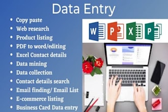 do data entry, data management,data research
