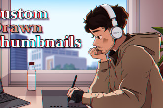 design custom drawn, illustrated youtube thumbnails